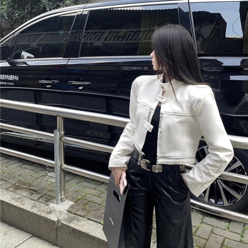 White Cropped Jacket