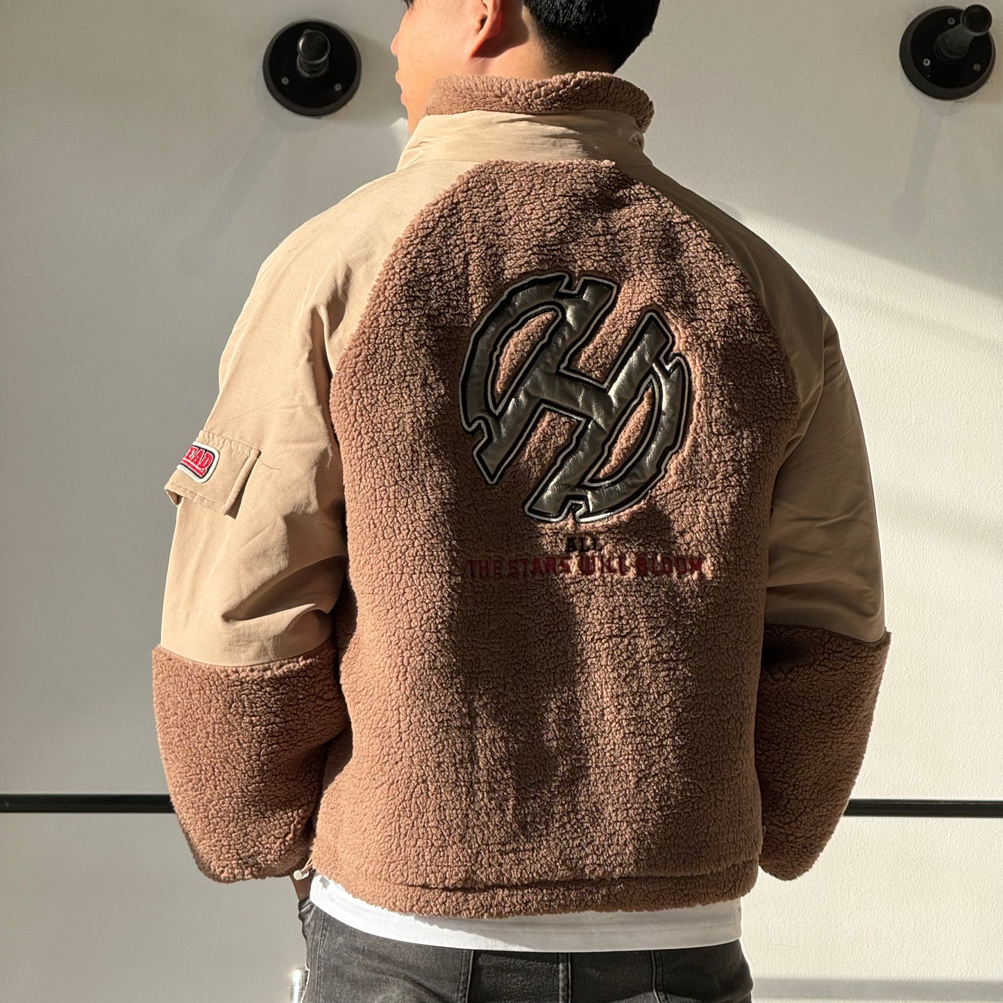 Relaxed fit fleece jacket