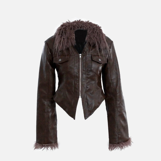 Vintage Furry Leather Jacket
