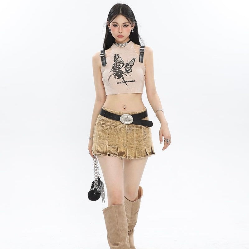 Strap Patchwork Cami Тор