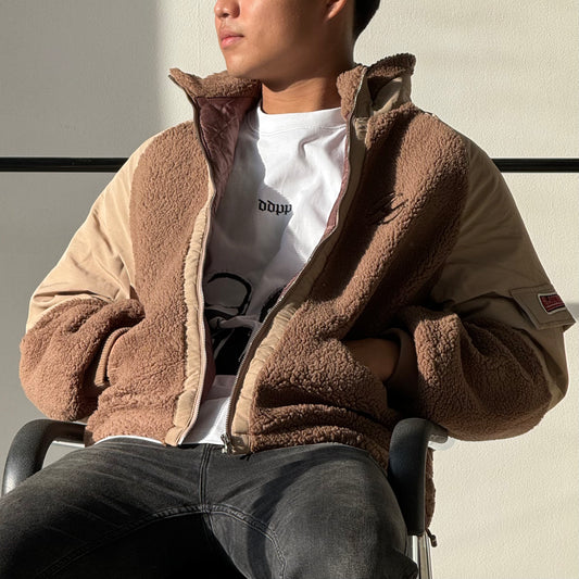 Relaxed fit fleece jacket