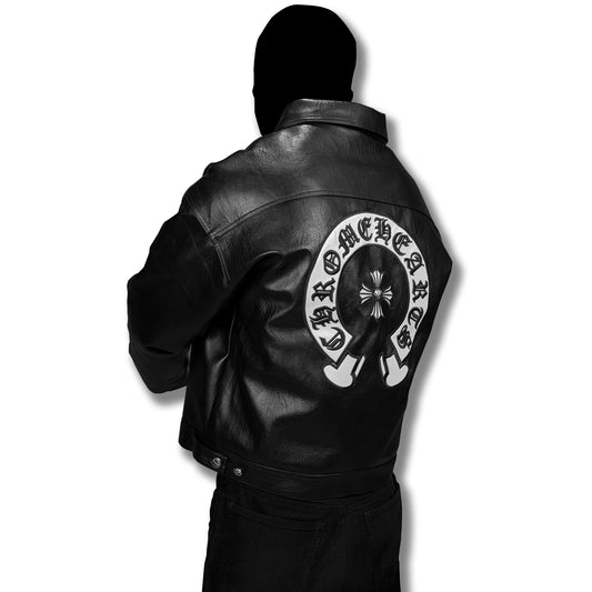Chrome Hearts Leather Jacket (Embroidered)